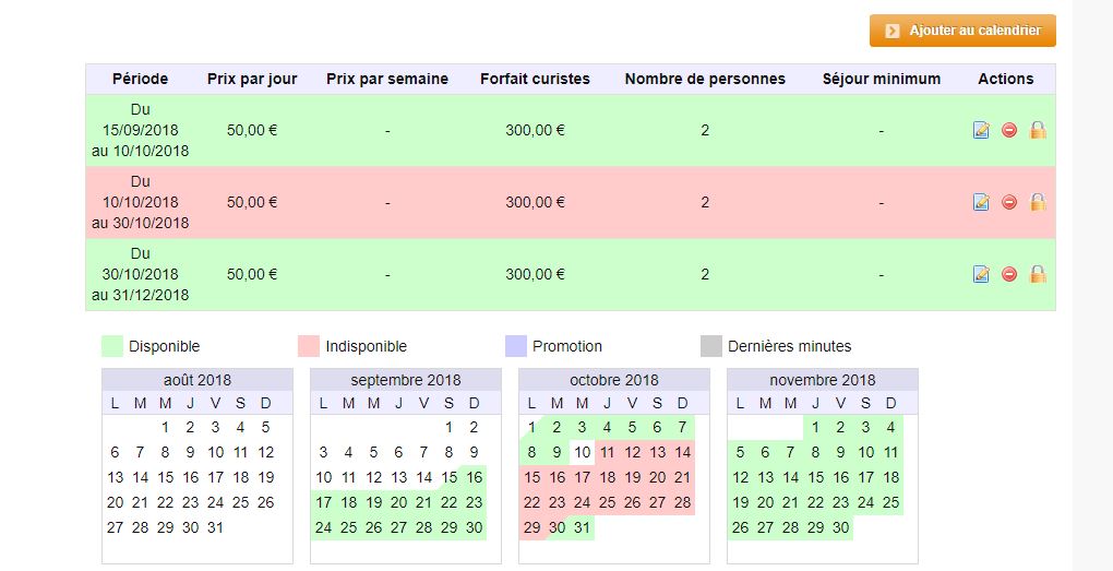 reservation calendrier